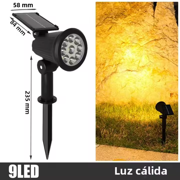 1-4PCS Luz Solar LED Exterior 9LED Luz De Jardín Solar IP65 Impermeable Luz De Pared Solar Fuente De Energía LED Contemporáneo - 1
