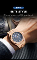 Reloj De Cuarzo Para Hombre Moda Con Correa De Aleación Y Anillo Octagonal Decorativo Movimiento De Cuarzo Alta Gama Reloj De Negocios - details 1