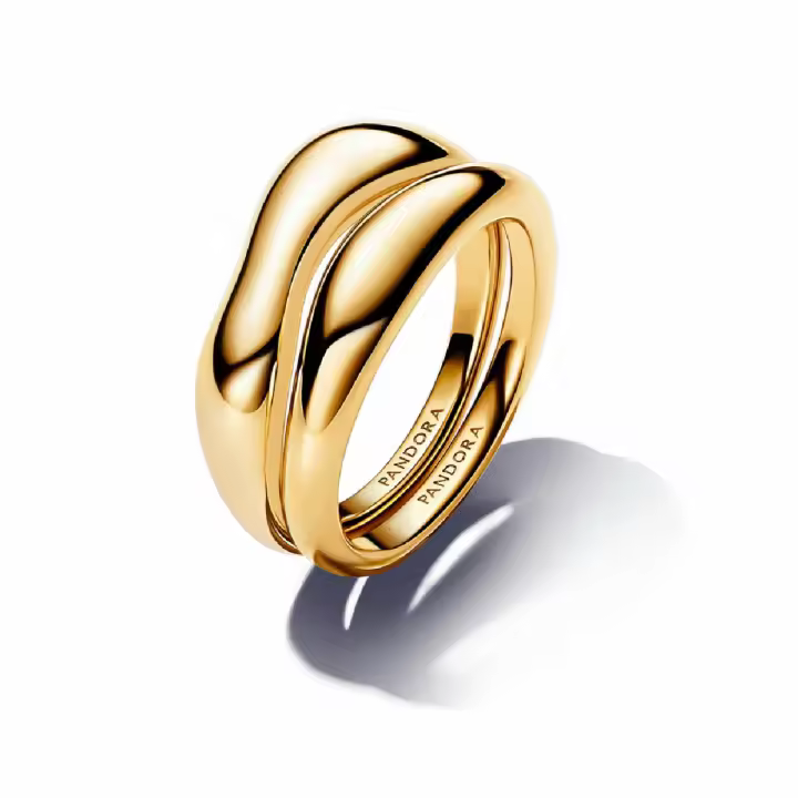 Anillos combinables Pandora Forma Orgánica Dorado - 1