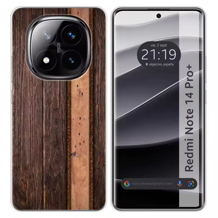 Tumundosmartphone Funda Silicona para Xiaomi Redmi Note 14 Pro+ Plus 5G diseño Madera 05 Dibujos - 1