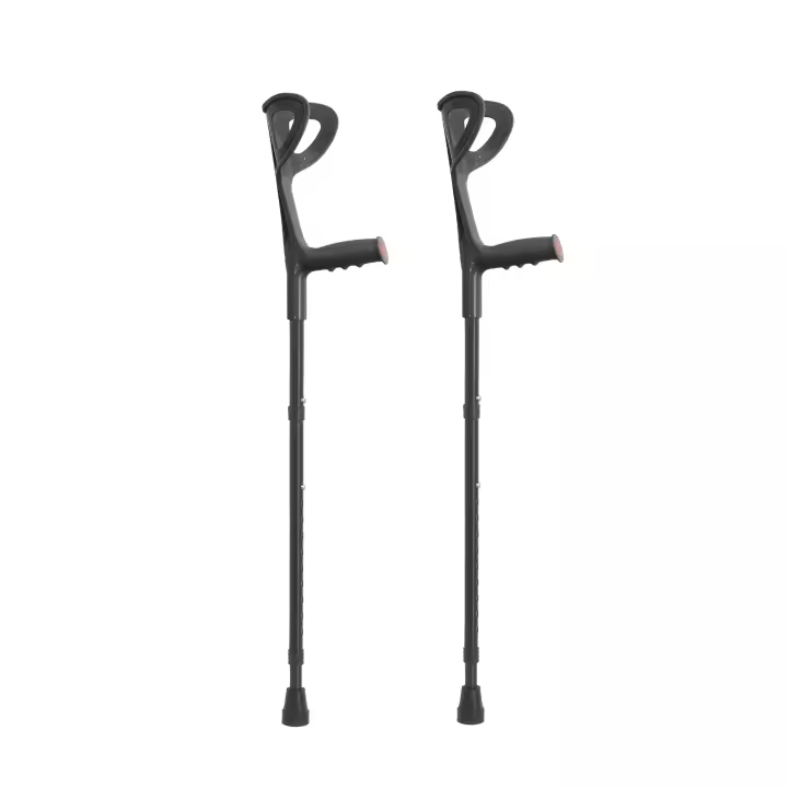 Bastón De Antebrazo Ligero Con Mango Ergonómico Y Antideslizante Punta De Goma Ajustable Para Comodidad En La Muñeca - 1