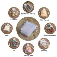 100pcs Organza bags, 9 x 7cm - Hand-sewn multicolor - details 4