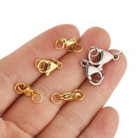 25Pcs Abrazaderas De Langosta De Acero Inoxidable Anillos De Salto Conectores Para Pulseras Collares Cadenas Hacer Joyas Proporcionales - details 1