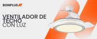 Bonplus BP Ventilador de Techo con Luz Blanco Aspas Retractiles, 3000K-6500K, Mando a Distancia, Ventilador Eléctrico, 6 velocidades, 3 tonalidades, Memoria de Luz, Silencioso y Fácil de Usar, Función Verano-Invierno - details 0