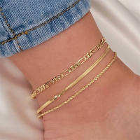 Juego De Pulseras De Tobillo En Forma De Serpiente Estilo Hip Hop Punk Para Mujer Color Oro Y Plata Vintage Accesorios De Playa Joyería De Verano Multicapa - details 1