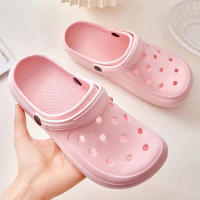 Sandalias De Verano Para Mujer Estilo Coreano Color Sólido Diseño Sencillo Antideslizantes Con Tacón Plano Y Suela Gruesa Transpirables Abiertas Al Tobillo - details 1