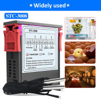 Controlador De Temperatura Digital Doble Termostato Termoregulador Incubador Relé LED 12V24V 220V Calentador Refrescador Doble Probar STC-3008 - details 4