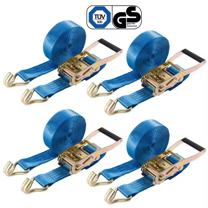 AREBOS 4 x Correas tensoras 2 uds.con ganchos Correas tensoras trinquete 8m ,4000kg - 1