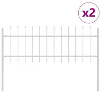 Valla de jardín vidaXL con punta de lanza blanca 3,4x0,6 m de acero - details 1