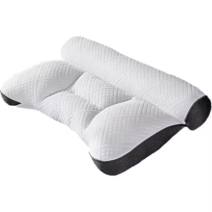 Almohada Hicaly, almohada ergonómica Hicaly, almohadas cómodas que mejoran el sueño y brindan soporte cervical, no se colapsan y respiran para quienes duermen de lado, boca abajo (2 piezas negras) - 1