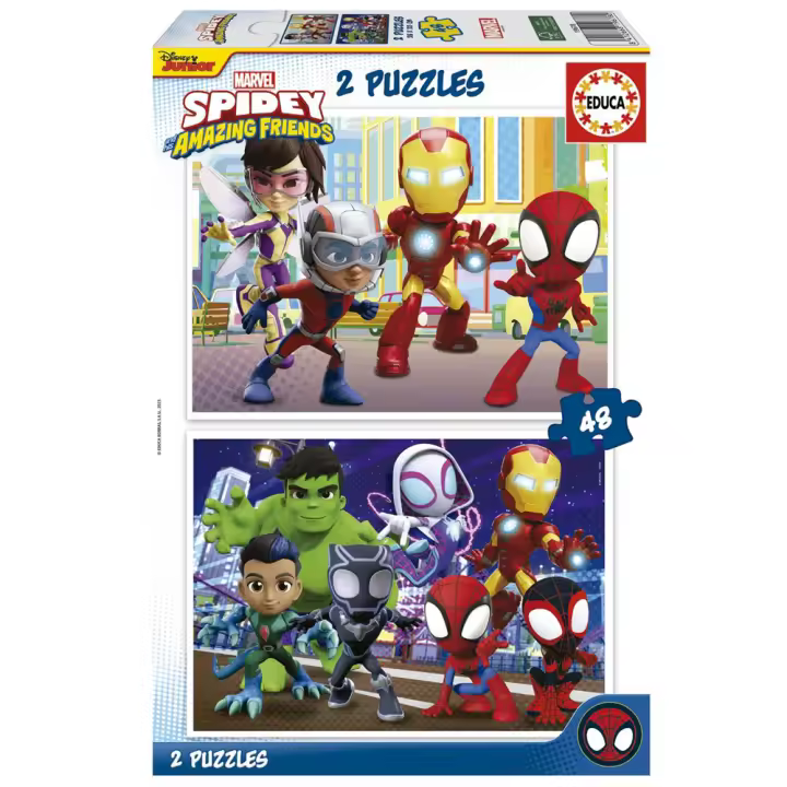 Puzzle 2x48 piezas Spidey y sus increíbles amigos (Educa 19678) - 1
