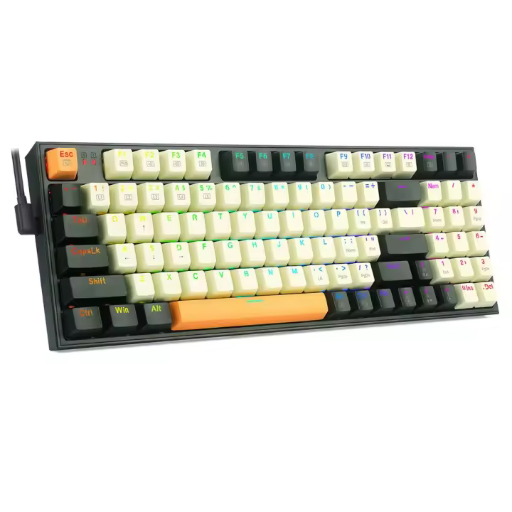 Redragon K636CLO-RGB Kitava Teclado Mecánico de 94 Teclas con NumPad Retroiluminación RGB Interruptores Rojos Diseño US - Negro - 1