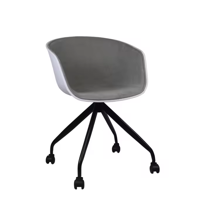Thinia Home - Silla de Escritorio Ergonómica Simply, Silla de Oficina, con Ruedas, Giratoria 360º, con Reposabrazos, Diseño Moderno, Cómoda, Color Gris - 1