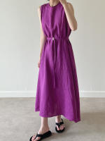 Vestido Largo Vintage De Algodón Y Lino Para Mujer REALEFT Sin Mangas Estilo Casual Suelto Con Cinturones Verano 2025 - details 12