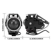 2PCS Lámpara De Motocicleta U7 Ojo De Angel Ojo De Diablo Faro Frontal Laser Cannon Accesorios De Luz De Punto Transformadores LED 6000K 4800LM - details 1