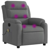 vidaXL Sillón de masaje reclinable de tela Gris claro, Gris oscuro, Negro Sillon Dormitorio Sillon Comodos Silla Relax Sillón Sofá - details 1