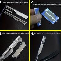 Afeitadora Manual Profesional De Acero Inoxidable Cuchillo De Barba Con 10 Hojas Para Hombres Corte Preciso Y Suave - details 3