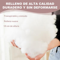 WAI 2 MARKET - Relleno de Cojín 100% Poliéster Fibra Hueca Siliconada - Almohada Suave, Antialérgica y Duradera para Sofa y Cama - Pack de 2 Unidades - Tamaños: 35x55, 40x40, 45x45, 50x50, 60x60, 40x60, 40x70, 40x80, 40x90 cm - details 0