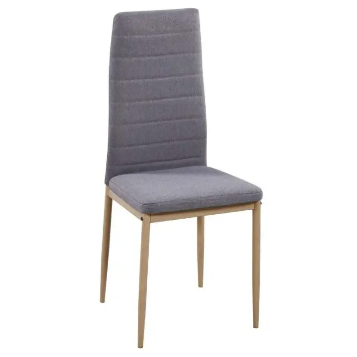Miroytengo Pack 2 Sillas Comedor Cocina Salon Estilo Moderno Tela Color Gris Patas Metal Efecto Madera 98x42x48 Cm - 1