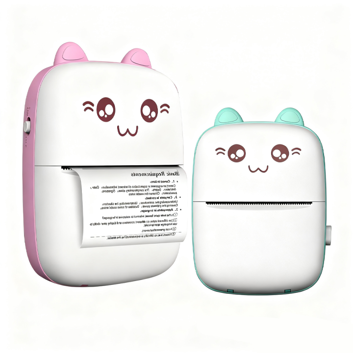 Kit de impresora térmica: portátil, sin tinta, incluye 13 rollos de papel (liso + de colores + pegatinas) y bolígrafo. Conectividad Bluetooth/USB. Un regalo de Navidad exclusivo.