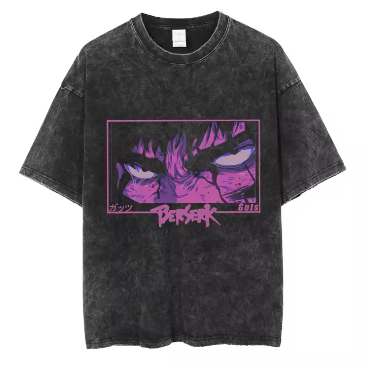 Camiseta Hip Hop Para Hombres Estilo Callejero Retro Vintage Tejido Algodón Manga Corta Gráfico Anime Harajuku Casual - 1