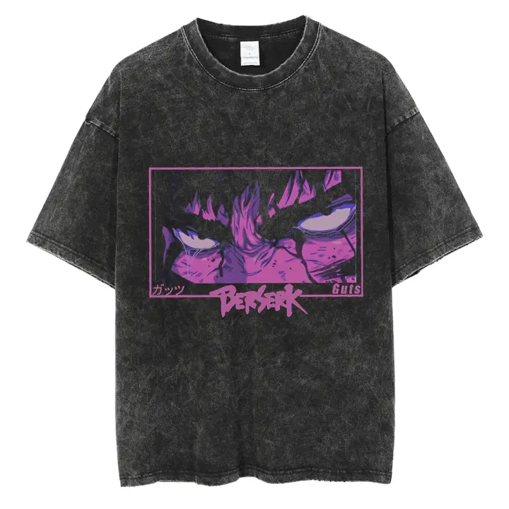 Camiseta Hip Hop Para Hombres Estilo Callejero Retro Vintage Tejido Algodón Manga Corta Gráfico Anime Harajuku Casual - 1