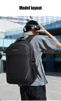 Mochila Unisex Casual De Gran Capacidad Impermeable Con Capa De Computadora Para Viajes Al Aire Libre Materiales Oxford Y Poliéster - details 19