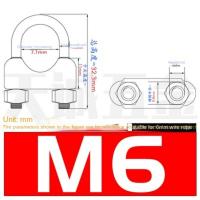 10 PCS Clip De Cable De Acero Inoxidable Plateado U-Bolt Tipo M2 M3 M4 M5 M6 M8 M10 M12 Para Hogar Y Herramientas De Trabajo - details 5