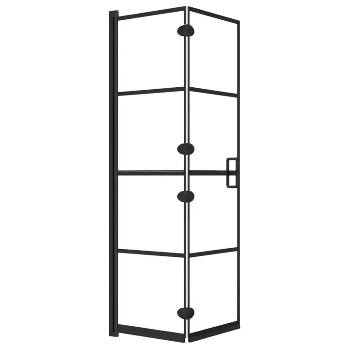 vidaXL Mampara de Ducha Plegable ESG Negro Baño Cabina Partición Dimensiones 80 x 140 cm, 100 x 140 cm, 120 x 140 cm - 1