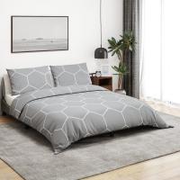 vidaXL Juego de Funda Nórdica Sábana Ropa Cama Algodón 260x240 cm Color Blanco y marrón,  Gris claro,  Gris y mas - details 2