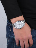 Reloj De Pulsera De Lujo Clásico Para Hombres Con Fecha Y Correa De Acero Inoxidable Deportivo Y Casual Con Marcas Arábigas Resistente Al Agua - details 27