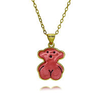 Collar, Cadena de collar, juego de pendientes, Gargantilla, pendientes, Cadena, Colgante, joyería, Oso animal de Maple inoxidable para Mujer - details 5