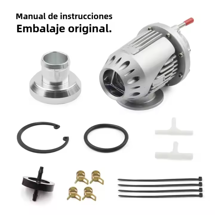 Válvula De Escape Para Turbo JDM Universal Aluminio SQV4 SSQV4 Bov Con Adaptador Y Flor Original En Caja Con Instrucciones - 1