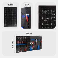 AREBOS Pared Herramientas Pared Perforada Pared Taller Pared Metálica 17 Piezas - details 5