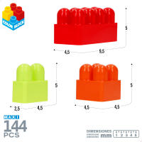 COLORBABY Color Block - Bloques de construcción grandes, incluye 144 piezas, tamaño maxi, diversos colores, juegos educativos, para niños a partir de 8 meses, juguetes infantiles, regalos niños - details 2