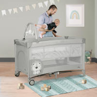 Asalvo Cuna de Viaje Complet Duo Baby  – Cuna para Bebé con Base Acolchada, Doble Altura, Arco de Juegos, Gatera, Ruedas con Freno y Bolsa de Transporte - details 0