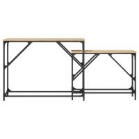 Vidaxl Mesas Consola Apilables 2 Pzas Madera Ingeniería Roble Sonoma - details 3