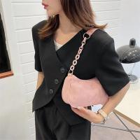 Bolso De Hombro De Corduroy Chic Con Cadena Underarm Bolso De Mano Sencillo Para Mujeres Con Cremallera Adecuado Para El Uso Diario - details 2