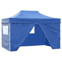 vidaXL Carpa Jardín Plegable Pop-up 4 Paredes Acero Tela 3x4,5 m Cenador Color Antracita,  Azul,  Crema y mas - details 0