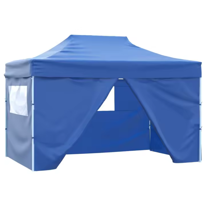 vidaXL Carpa Jardín Plegable Pop-up 4 Paredes Acero Tela 3x4,5 m Cenador Color Antracita,  Azul,  Crema y mas - 1