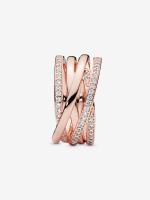 Pandora - Anillo de Línea brillantes y pulida-Baño de Oro Rosa de 14K - details 1