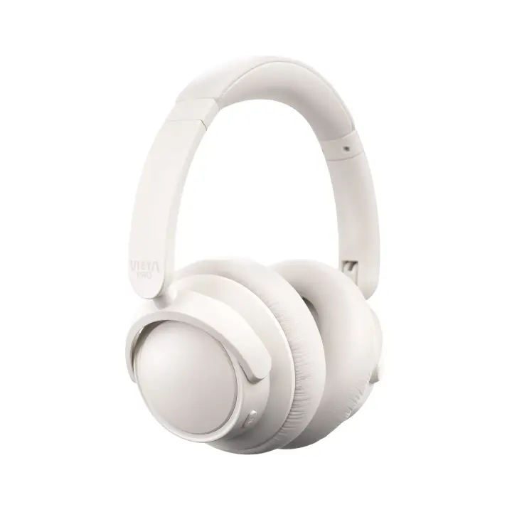 Vieta Pro Auriculares Calm, Bluetooth, Dual Pairing, Cancelación Activa de Ruido hibrida y Modo Ambiente, Aux-in, micrófono, Diadema Ajustable. Batería 30 H. Color Blanco - 1