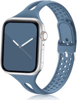 Correa De Silicona Delgada Para Apple Watch Compatible Con Modelos 6 7 8 9 10 Ultra Ancho De 40mm 46mm 44mm 41mm 45mm 49mm Accesorio Deportivo Para Hombres Y Mujeres - details 0