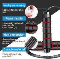 2 piezas de cuerda para saltar ajustable de 9.19 pies, cuerda para saltar de PP resistente y duradera con asas de espuma suave, adecuada para mujeres, hombres y niños para ejercicio cardiovascular (negro, rojo, verde, azul) - details 5