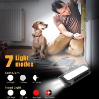 Linterna De Trabajo COB LED Recargable USB Con Batería 18650 Luz Portátil Para Camping Impermeable Con Imán 4000mAh Fuente De Iluminación Mixta Distancia De Iluminación 50-100 M - details 1