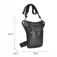 Bolsa De Pierna Impermeable PU Para Hombres Bolsa De Cintura Para Viaje Y Motocicleta Estilo Casual Monedero Transversal Hombro - details 2