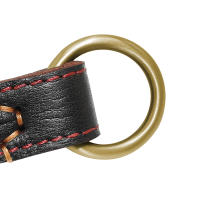 Collar De Cuero Genuino Duradero Para Perros Medianos Y Grandes Collar De Entrenamiento De Ahogo Para Labrador Y Aleman Shephard Negro Marrón - details 3