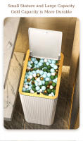 Bandeja De Basura De Lujo Nórdica Dorada 12/15L Con Tapa Para Cocina Y Baño Estilo Press Tipo Material ABS Rectangular - details 7