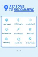 Linterna Táctica LED Recargable USB Con Pantalla De Energía Batería Integrada Luz Fuerte Resistente Al Agua Para Caza Y Camping - details 2