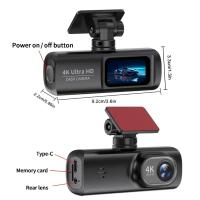 Cámara para coche de 2160P: 4 MP, ángulo de disparo de 170°, GPS, detección de colisiones, Wi-Fi, pantalla IPS de 1,5 pulgadas - details 1